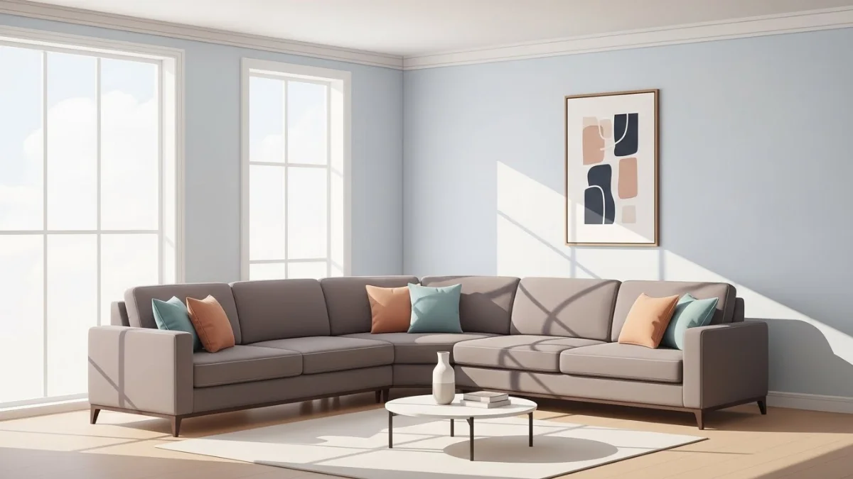 Cách vệ sinh sofa góc L bọc vải tại nhà bằng máy hút bụi và dung dịch chuyên dụng