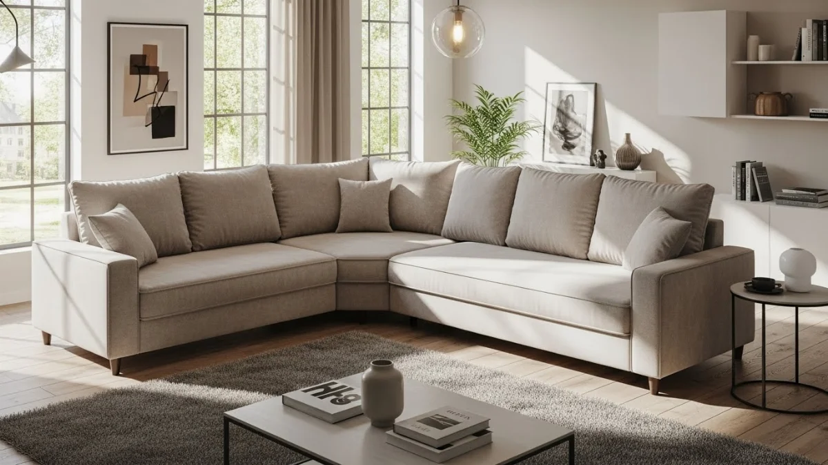Vệ sinh sofa góc L định kỳ giúp bảo vệ sức khỏe và kéo dài tuổi thọ của nội thất