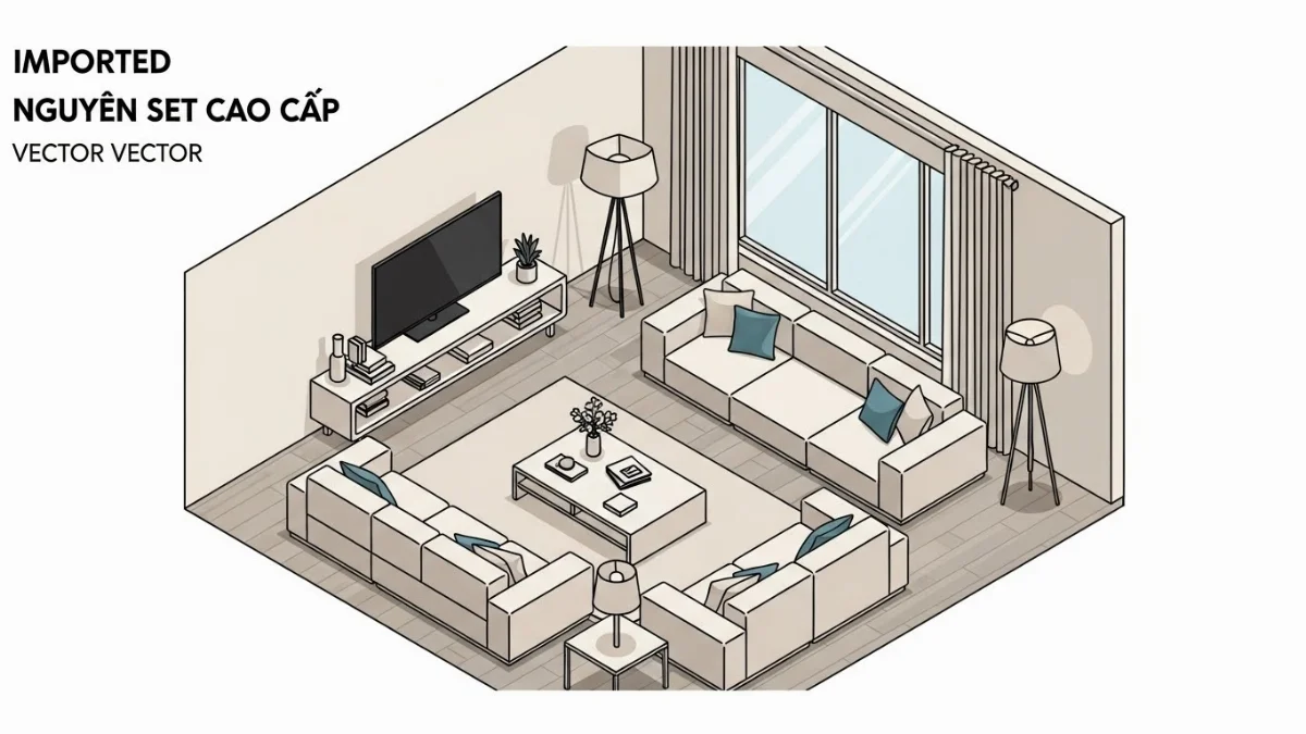 Sofa da cao cấp màu xanh navy với thiết kế hiện đại, chân kim loại mạ vàng