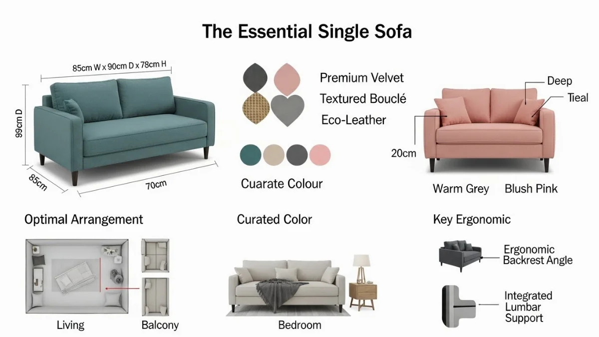 Người phụ nữ ngồi thư giãn trên sofa đơn tại nhà