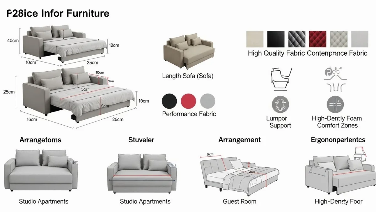 Sofa bed góc màu ghi xám hiện đại cho căn hộ chung cư