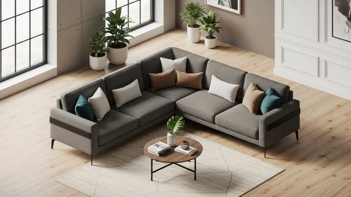 Hình ảnh sofa góc L đa năng cho phòng khách nhỏ