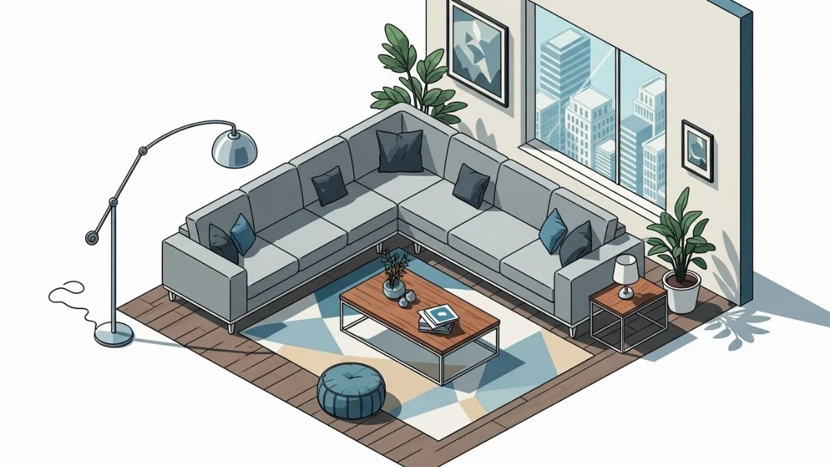 Sofa góc L mini màu xanh ngọc phù hợp không gian căn hộ nhỏ hiện đại