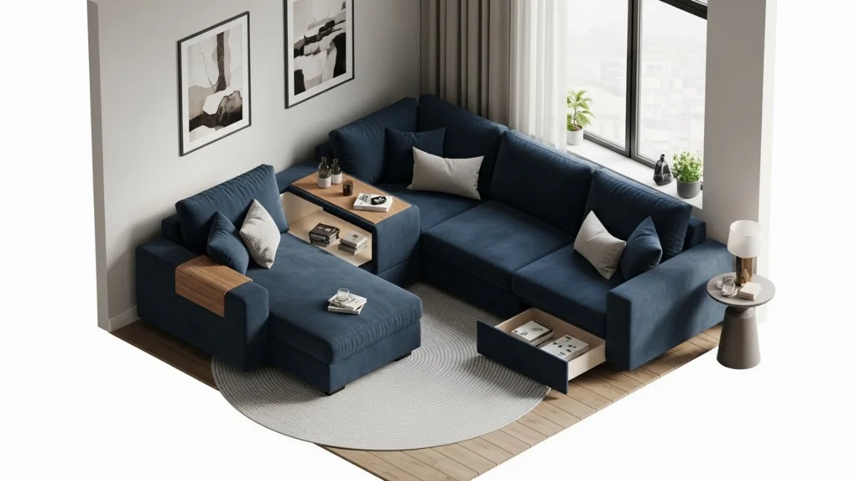 Cách bố trí sofa góc L thông minh cho phòng khách nhỏ HCM