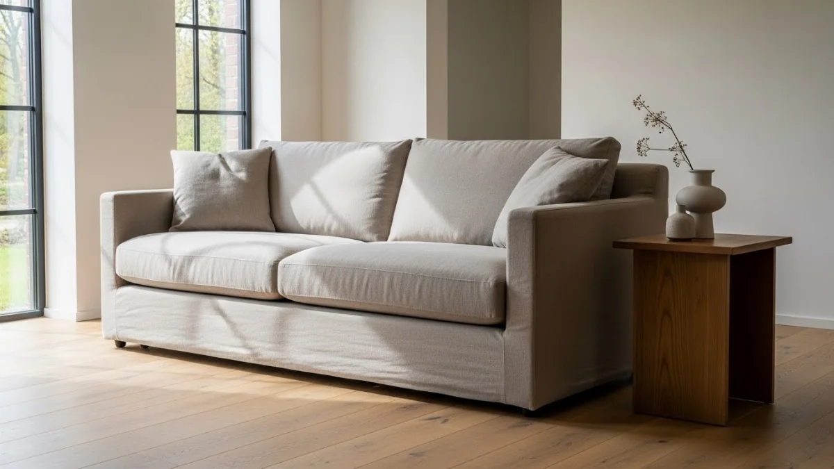 Sofa đơn nhỏ gọn đặt trong phòng khách hiện đại