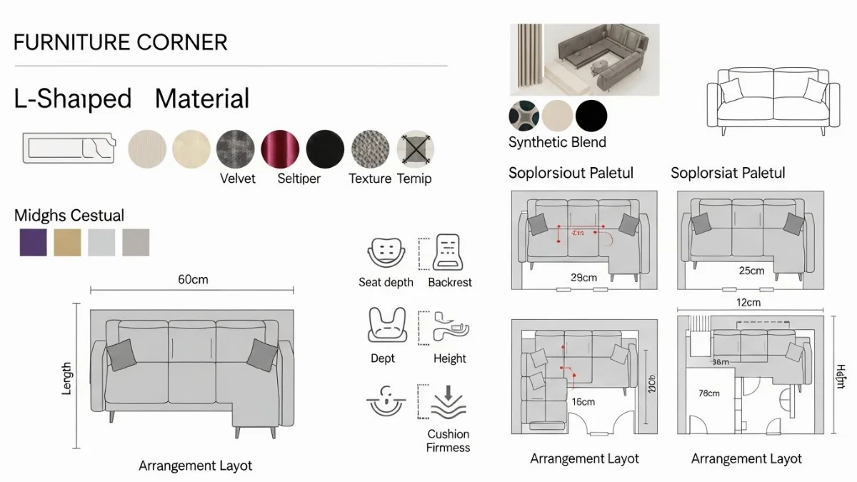 Phòng khách hiện đại với sofa góc L giá rẻ và bàn trà gỗ