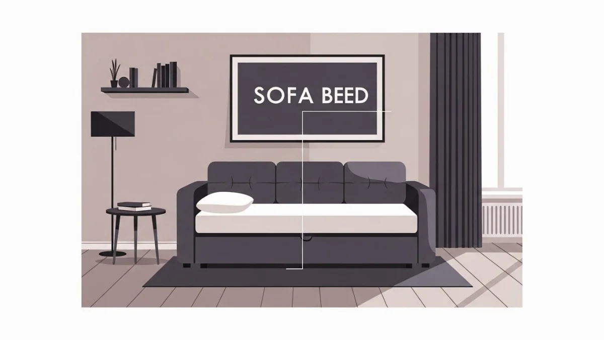 Mẫu sofa bed thông minh màu be, kiểu dáng tối giản, hiện đại