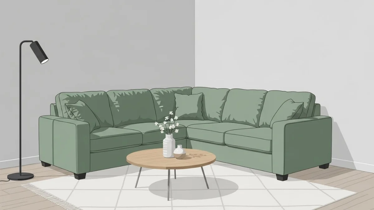 Gia đình thư giãn trên sofa góc L màu xám trong căn hộ hiện đại