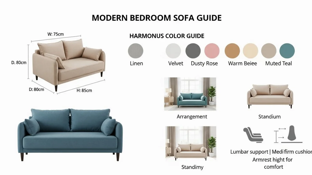 Sofa đơn bọc da màu nâu sang trọng cho phòng ngủ