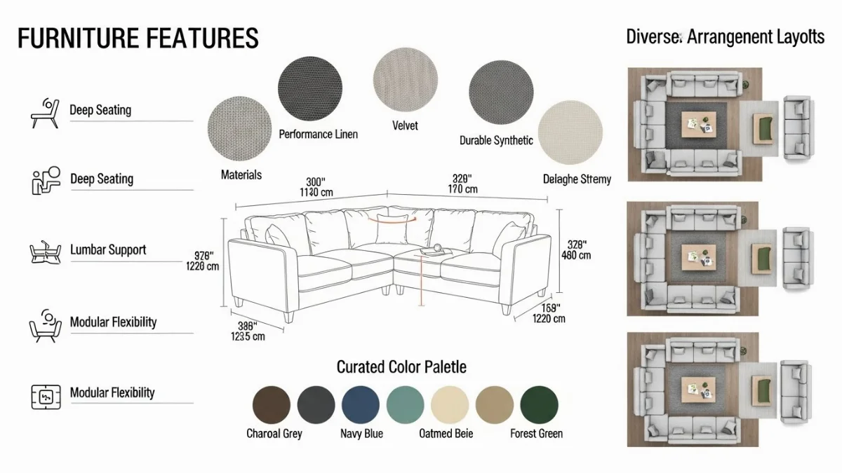 Gia đình thư giãn trên sofa góc L màu be rộng rãi