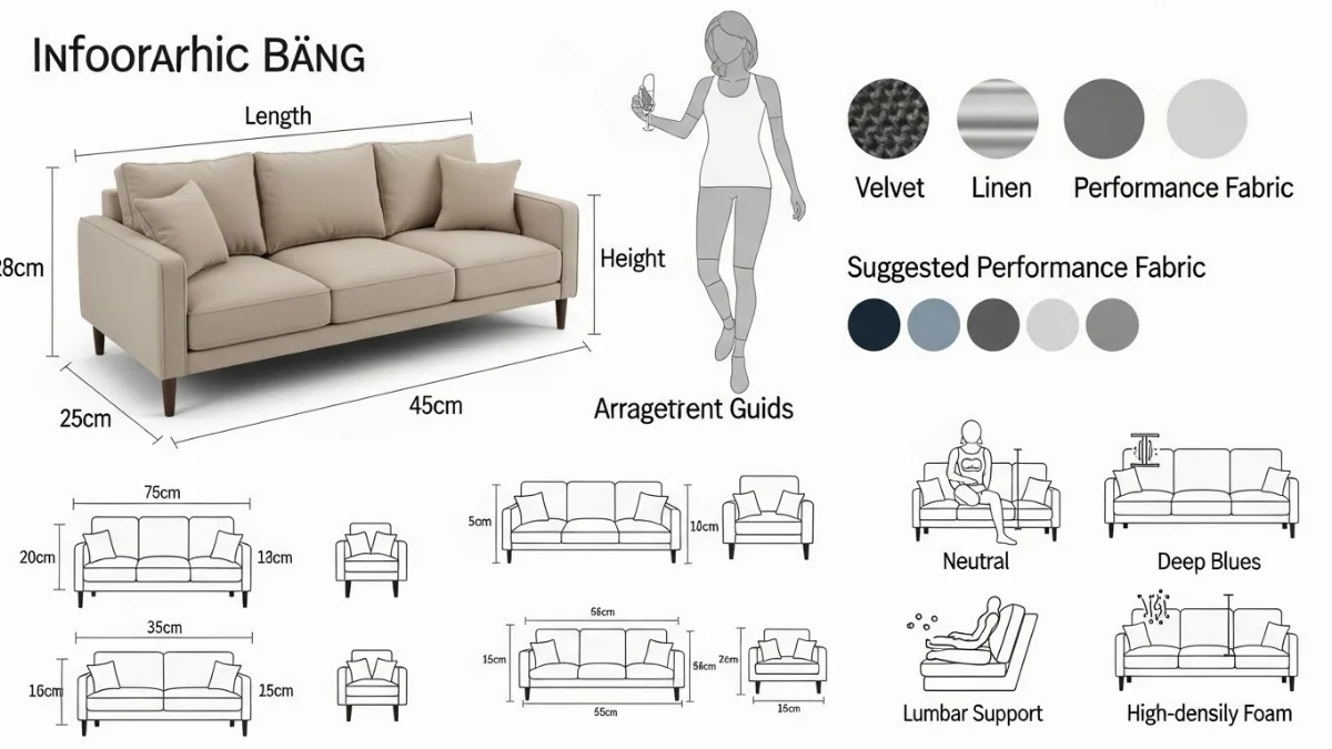 Sofa góc L hiện đại màu kem với chân gỗ tự nhiên cho căn hộ chung cư