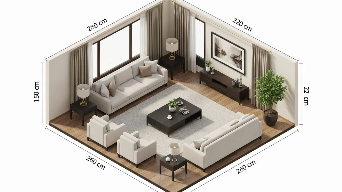 Thiết kế sofa nguyên bộ tân cổ điển với đường nét tinh tế cho phòng khách biệt thự