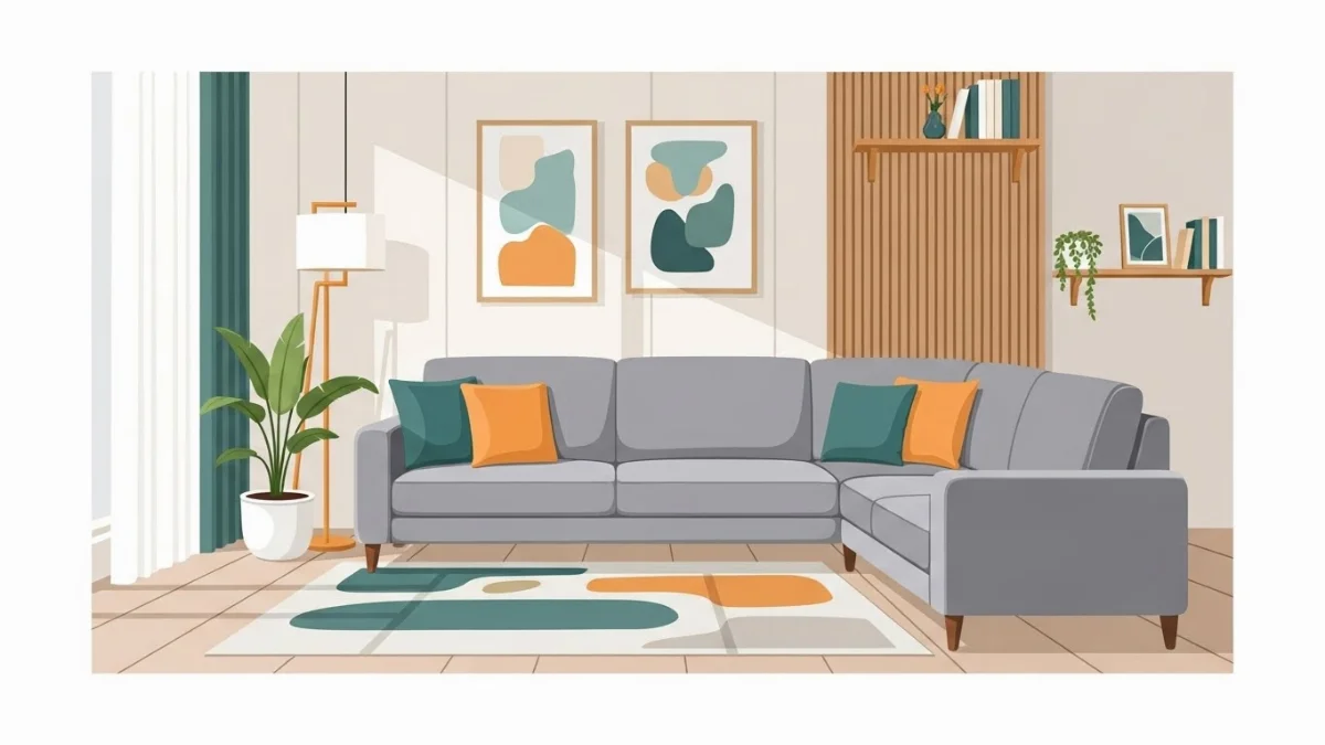 Mẫu sofa góc L chất liệu da, kiểu dáng sang trọng cho nhà phố