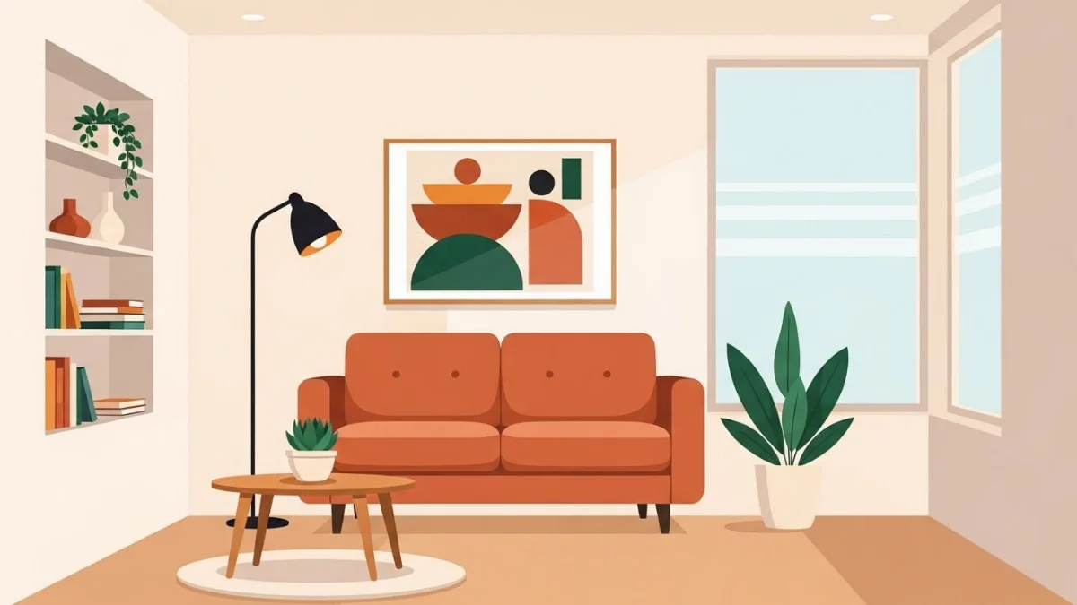 Bộ sofa góc L bọc da sang trọng cho không gian phòng khách 40m2