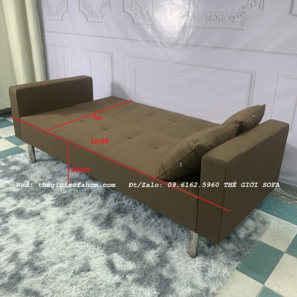 BỘ GHẾ SOFA BED TAY VỊN MÀU NÂU GIÁ RẺ​​​​​​​ 