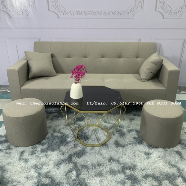 BỘ BÀN GHẾ SOFA BED ĐA NĂNG MÀU XÁM GIÁ RẺ​​​​​​​ 