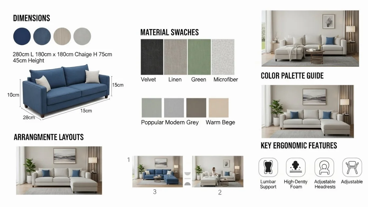 Ghế sofa góc L bọc nỉ màu be, mang lại sự ấm cúng, tiện nghi