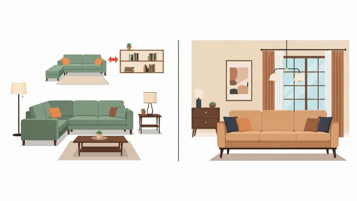 Thiết kế sofa băng sang trọng mang lại vẻ đẹp thanh lịch cho phòng khách.