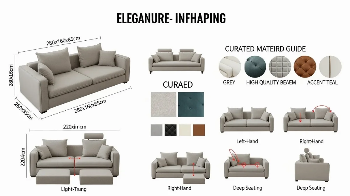 Cặp đôi trẻ đang cùng nhau chọn sofa góc L màu xanh tại cửa hàng