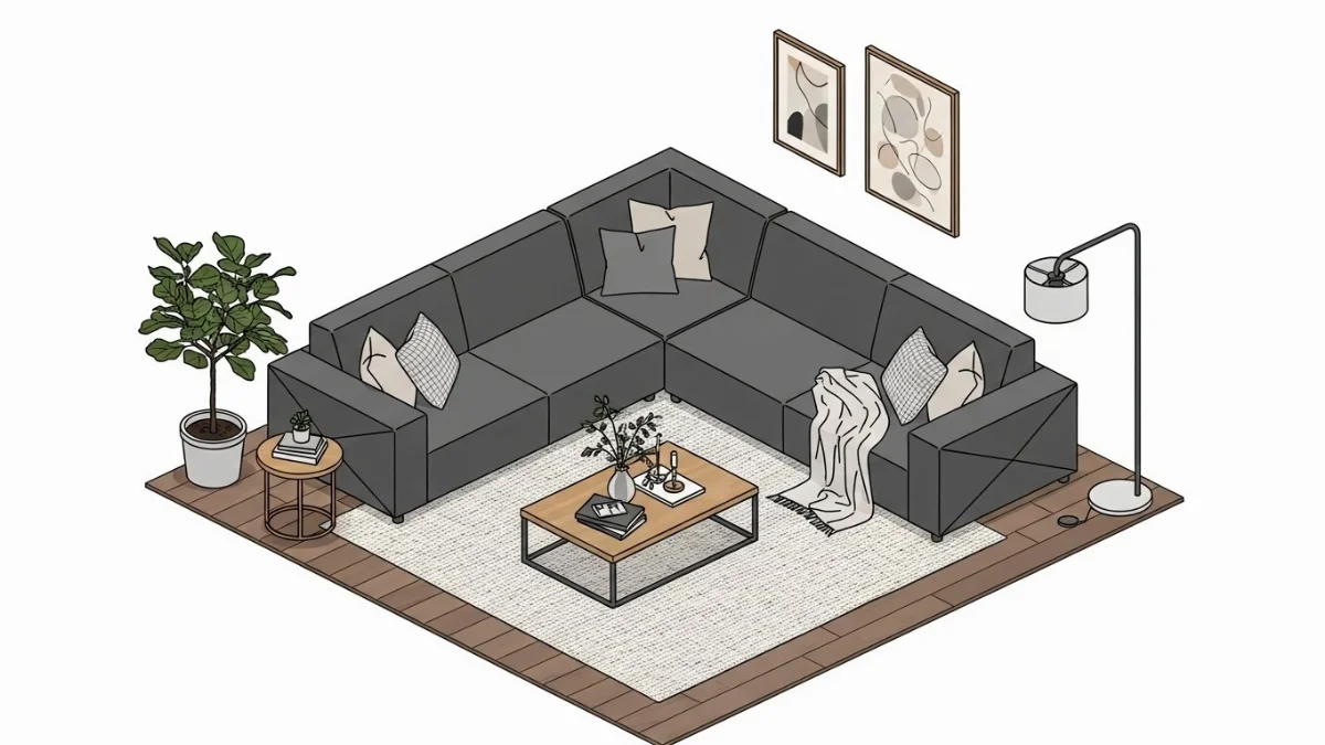 Mẹo phối màu sofa góc L với tường nhà và nội thất