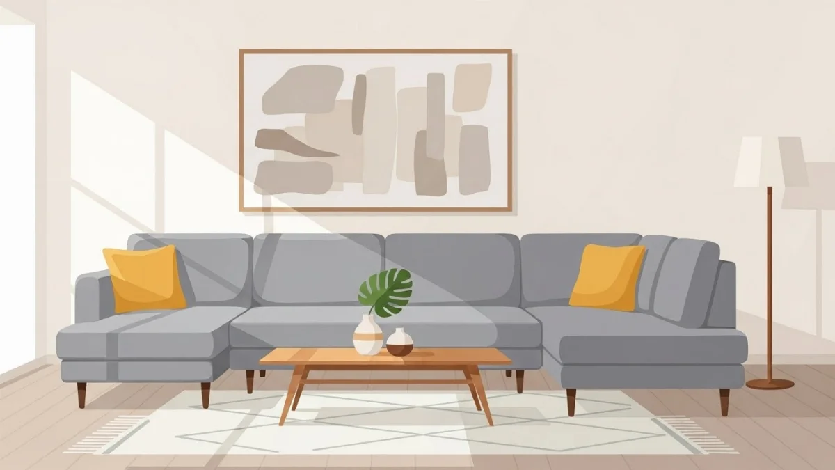 Gia đình chọn kích thước sofa chữ L phù hợp với không gian