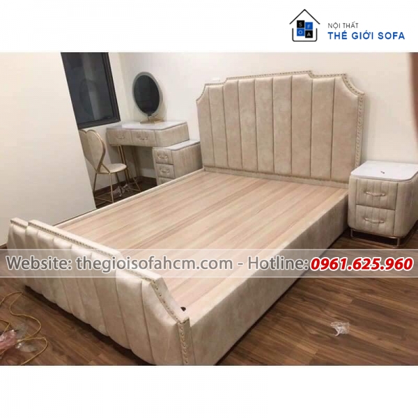 GIƯỜNG SOFA BỌC VẢI NHUNG HIỆN ĐẠI CHO CHUNG CƯ​​​​​​​ 