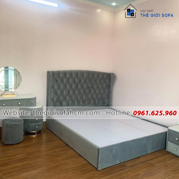 GIƯỜNG SOFA BỌC VẢI NHUNG MÀU TÙY CHỌN​​​​​​​ 