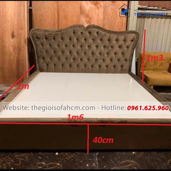 GIƯỜNG SOFA BỌC VẢI NHUNG MÀU TÙY CHỌN​​​​​​​ 