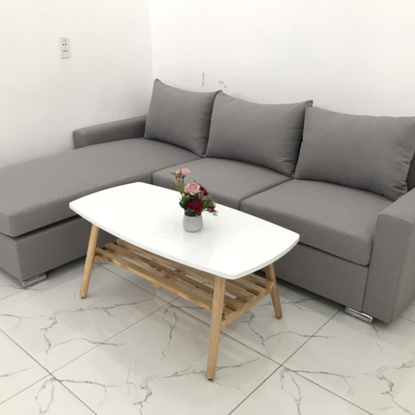 GHẾ SOFA GÓC L 2m2 X 1m6 MÀU XÁM GHI TRẮNG​​​​​​​ 
