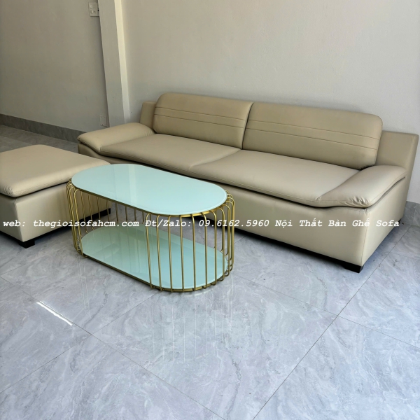 GHẾ SOFA BĂNG DÀI 2M4 KIỂU DÁN HIỆN ĐẠI BỌC DA CAO CẤP​​​​​​​ 