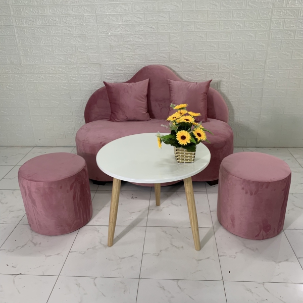 SOFA BĂNG HÌNH ĐÁM MÂY VẢI NHUNG​​​​​​​ 