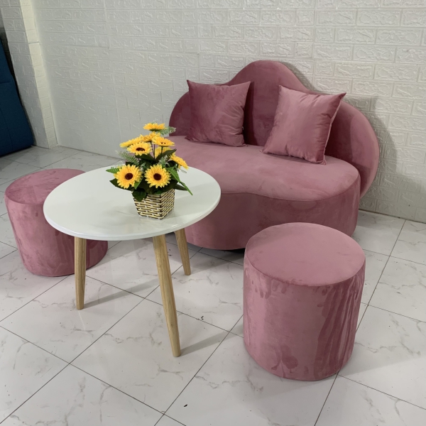 SOFA BĂNG HÌNH ĐÁM MÂY VẢI NHUNG​​​​​​​ 