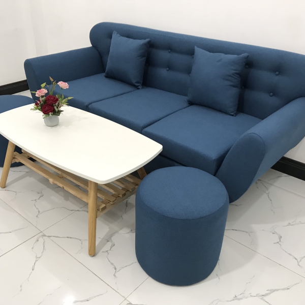 BỘ GHẾ SOFA BĂNG TAY CONG XANH DƯƠNG​​​​​​​ 