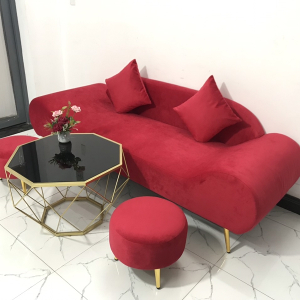  BỘ GHẾ SOFA BĂNG THUYỀN MÀU ĐỎ ĐÔ​​​​​​​ 