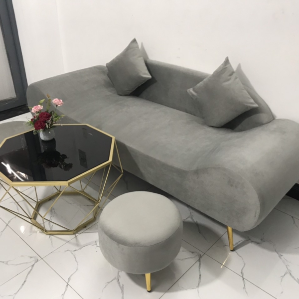 BỘ BÀN GHẾ SOFA BĂNG THUYỀN XÁM NHUNG​​​​​​​ 