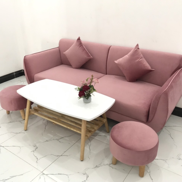 BỘ GHẾ SOFA BĂNG VIỀN HỒNG NHUNG​​​​​​​ 