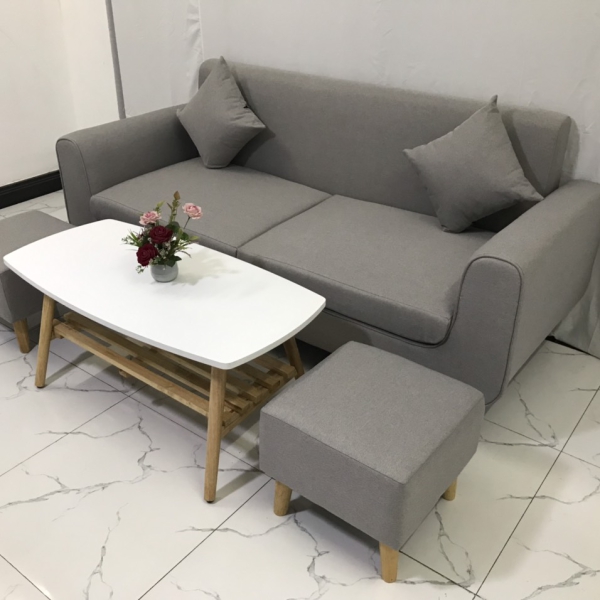 BỘ BÀN GHẾ SOFA BĂNG XÁM TRẮNG NỆM RỜI​​​​​​​ 