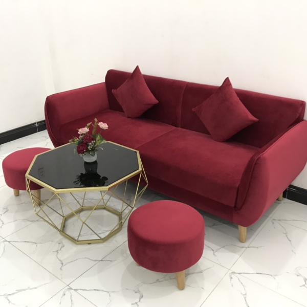 BỘ GHẾ SOFA BĂNG VIỀN ĐỎ ĐÔ​​​​​​​ 