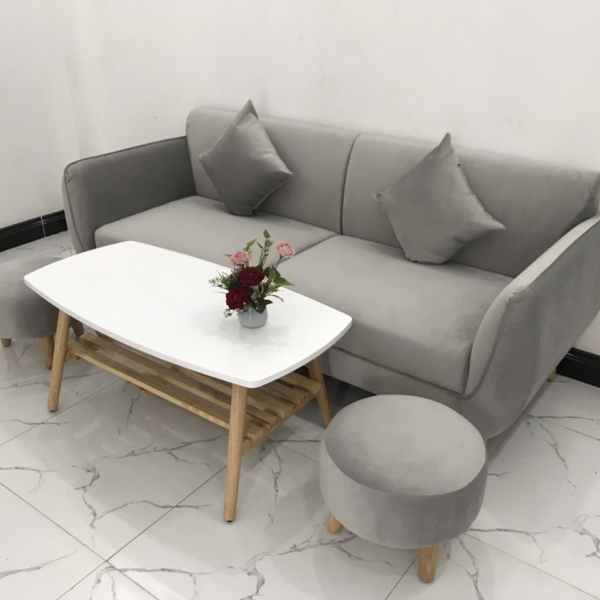 BỘ BÀN GHẾ SOFA BĂNG VIỀN XÁM LÔNG CHUỘT​​​​​​​ 