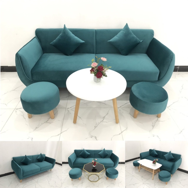 BỘ GHẾ SOFA BĂNG VIỀN XANH CỔ VỊT​​​​​​​ 