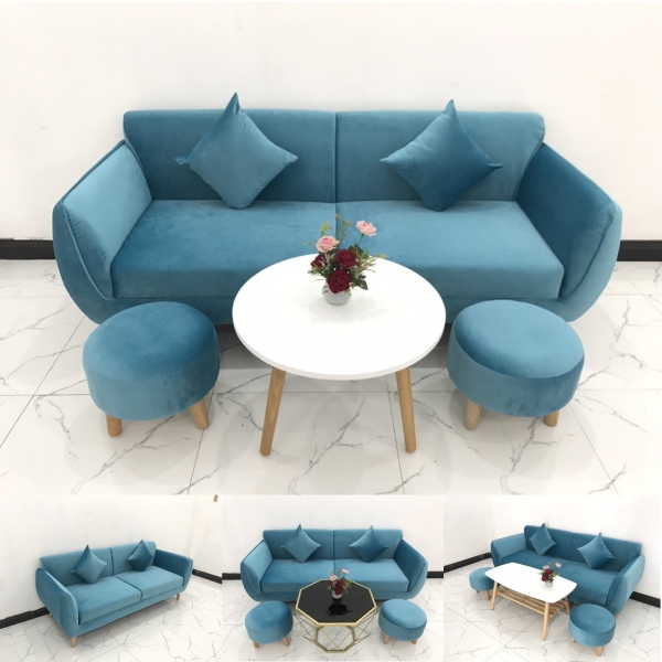 BỘ GHẾ SOFA BĂNG VIỀN XANH NƯỚC BIỂN​​​​​​​ 