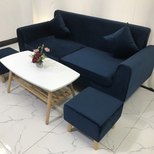 BỘ BÀN GHẾ SOFA BĂNG XANH NHUNG NỆM RỜI​​​​​​​ 