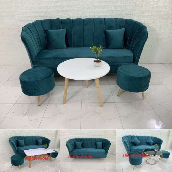 SOFA BĂNG VỎ SÒ MÀU XANH RÊU​​​​​​​ 