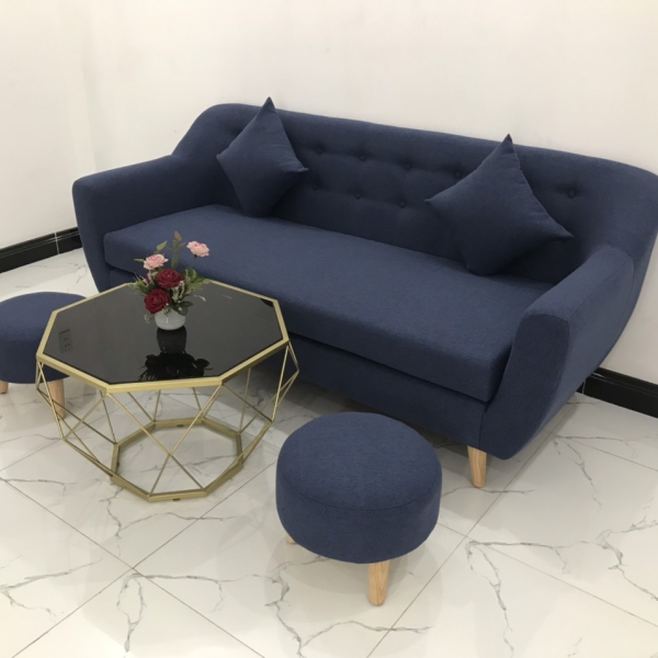  BỘ BÀN GHẾ SOFA BĂNG MÀU XANH ĐẬM​​​​​​​ 