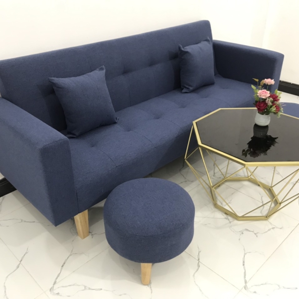 BỘ BÀN GHẾ SOFA BĂNG GIƯỜNG MÀU XANH DƯƠNG ĐẬM​​​​​​​ 