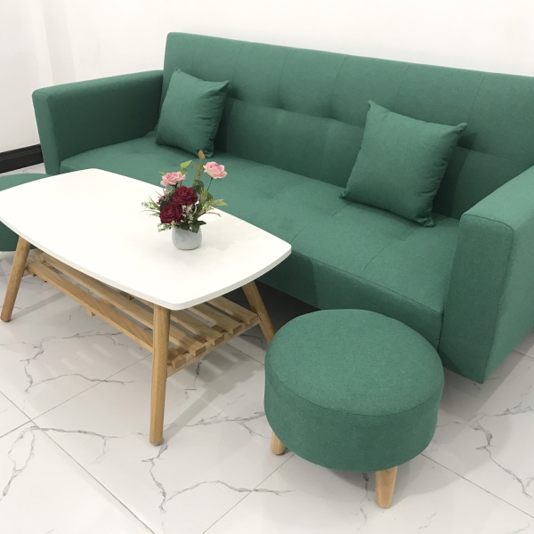 BỘ BÀN GHẾ SOFA BĂNG GIƯỜNG MÀU XANH NGỌC​​​​​​​ 