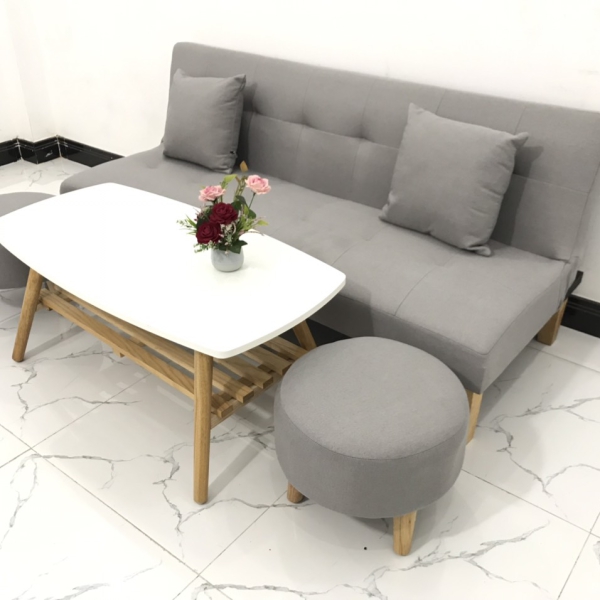 BỘ GHẾ SOFA BED MÀU XÁM GHI TRẮNG​​​​​​​ 