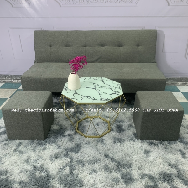 BỘ GHẾ SOFA BED MÀU XÁM GHI GIÁ RẺ​​​​​​​ 