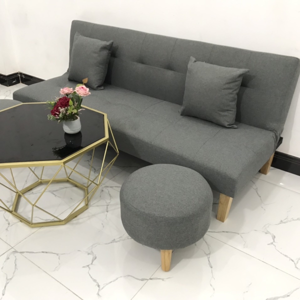  BỘ GHẾ SOFA BED MÀU XÁM GHI ĐEN LONG CHUỘT​​​​​​​ 