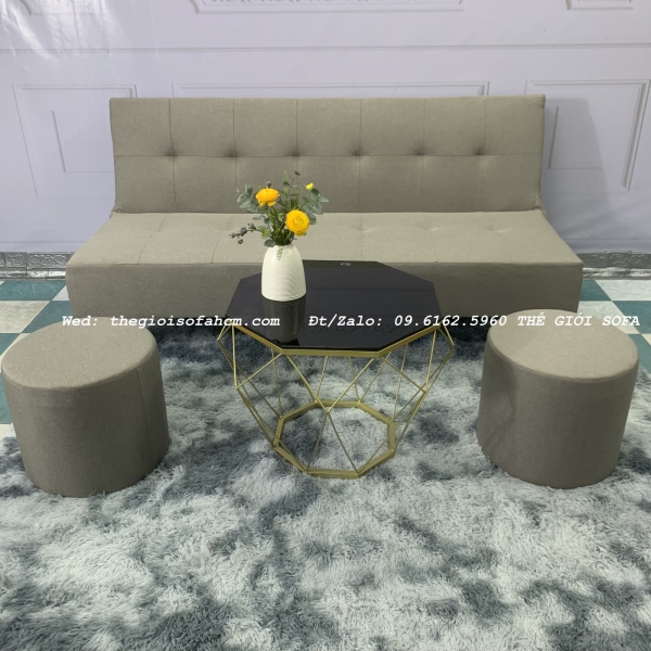 BỘ BÀN GHẾ SOFA BED XÁM GIÁ RẺ​​​​​​​ 